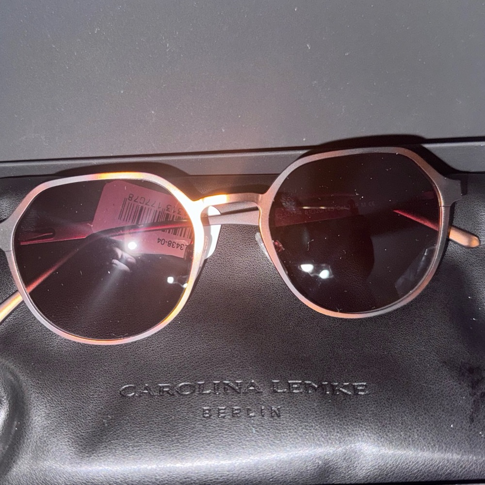 Carolina Lemke Berlin Women's Pink Round Sunglasses